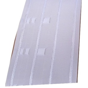 Τρέσα για κουρτίνα (Curtain tape) Λευκή, Συνεχόμενη πιέτα 100 mm - NF